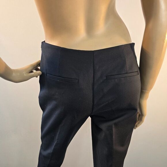 DKNY Black Dress Pants Women Sz 4 Career Wear Slim Leg Stretch Trousers Side Zip - Picture 7 of 10